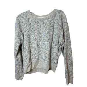 J.CREW Vintage Fleece Crew Neck Pullover Sweater Womens S Gray Long Sleeve AT808